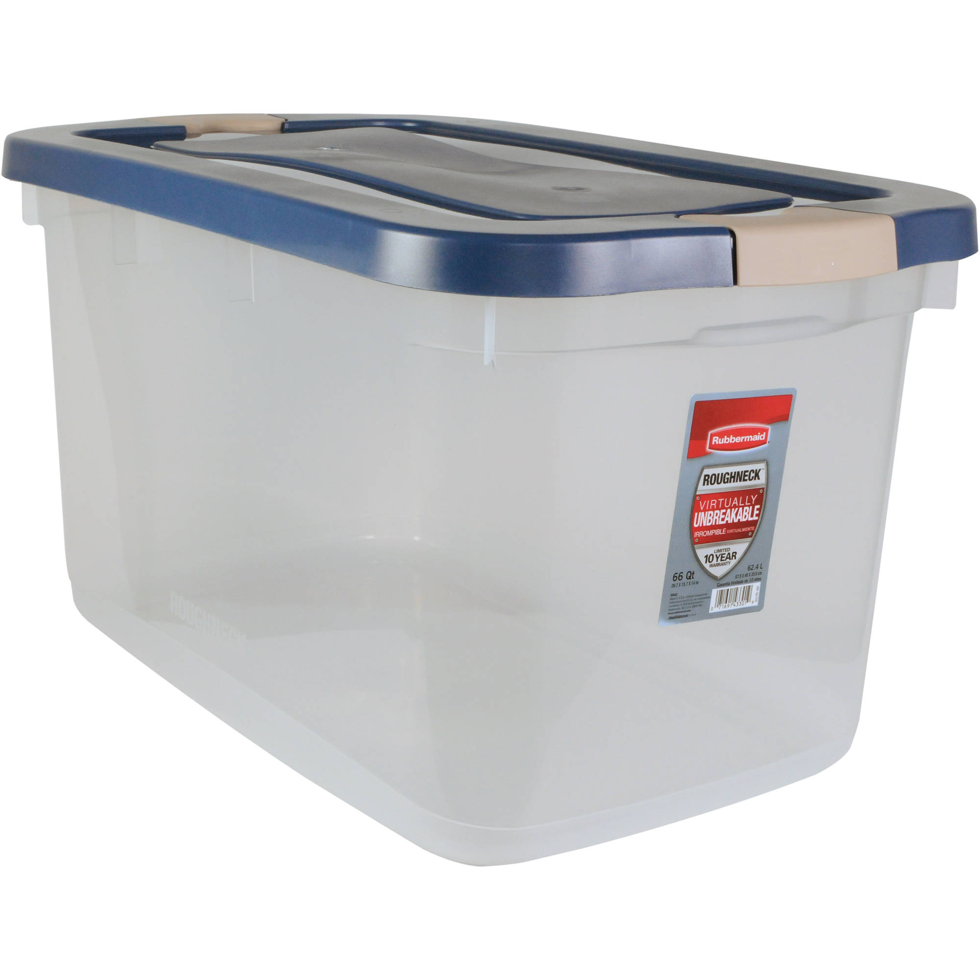 Rubbermaid Roughneck 66 Qt 165 Gal Clear Storage Tote Bin Clear in measurements 2000 X 2000