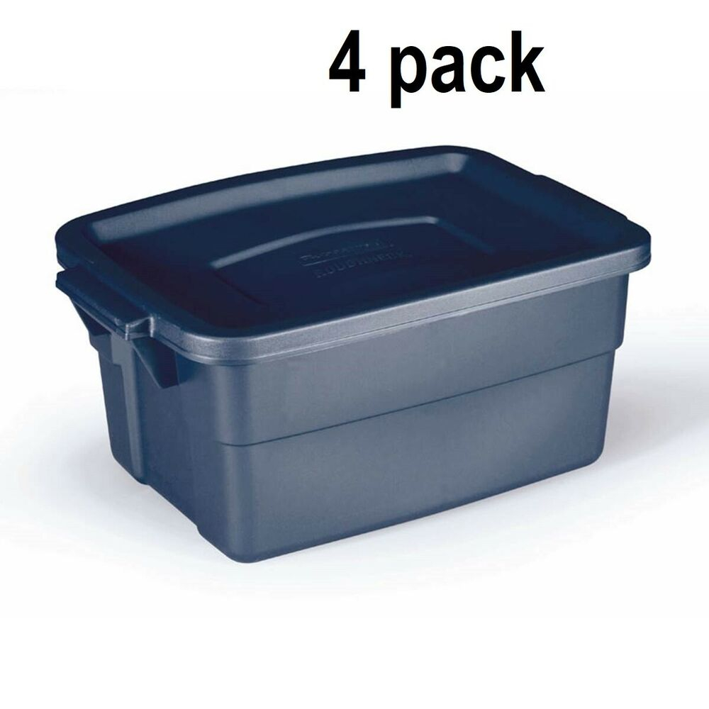 Rugged Roughneck Rubbermaid Storage Tote Bins 3 Gal Blue 4 Ct No with regard to dimensions 1000 X 1000