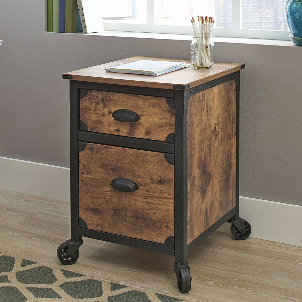 Rustic File Cabinet 2 Drawer Wood Storage Industrial Home Office in measurements 1000 X 1000