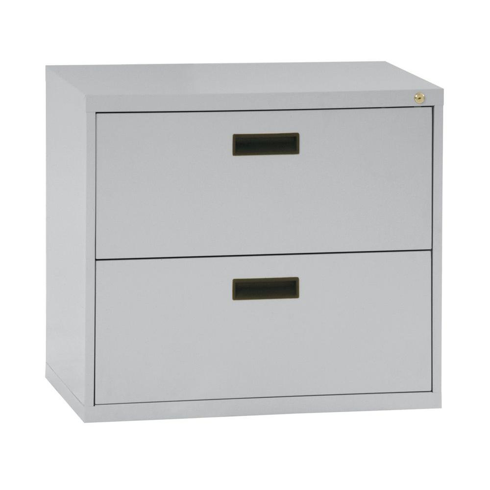 Sandusky 400 Series 266 In H X 30 In W X 18 In D 2 Drawer Black inside proportions 1000 X 1000