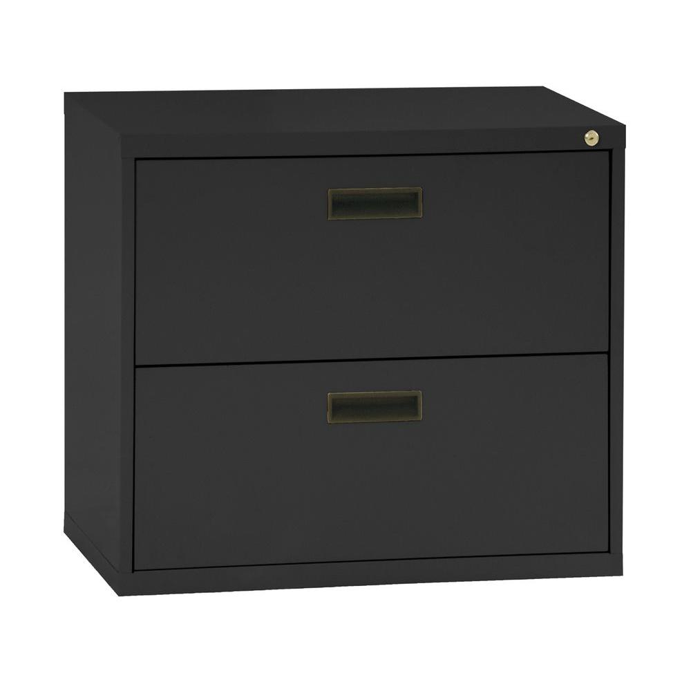 Sandusky 400 Series 266 In H X 30 In W X 18 In D 2 Drawer Black Lateral File Cabinet for size 1000 X 1000