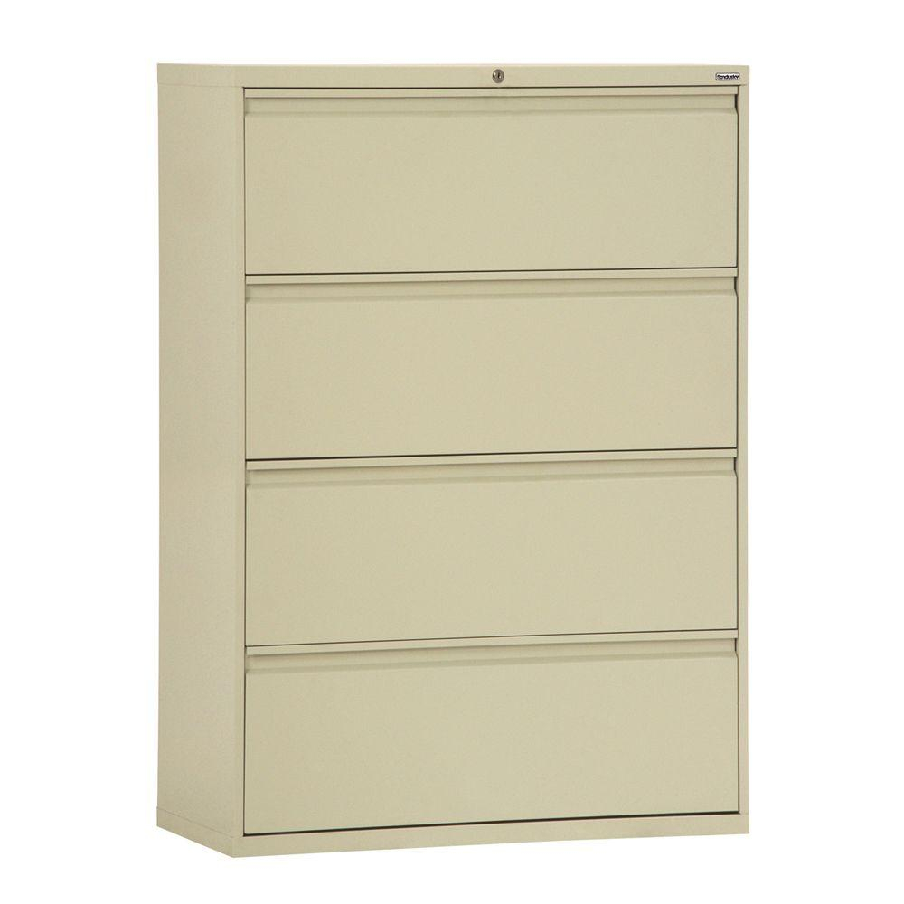 Sandusky 800 Series 36 In W 4 Drawer Full Pull Lateral File Cabinet for size 1000 X 1000