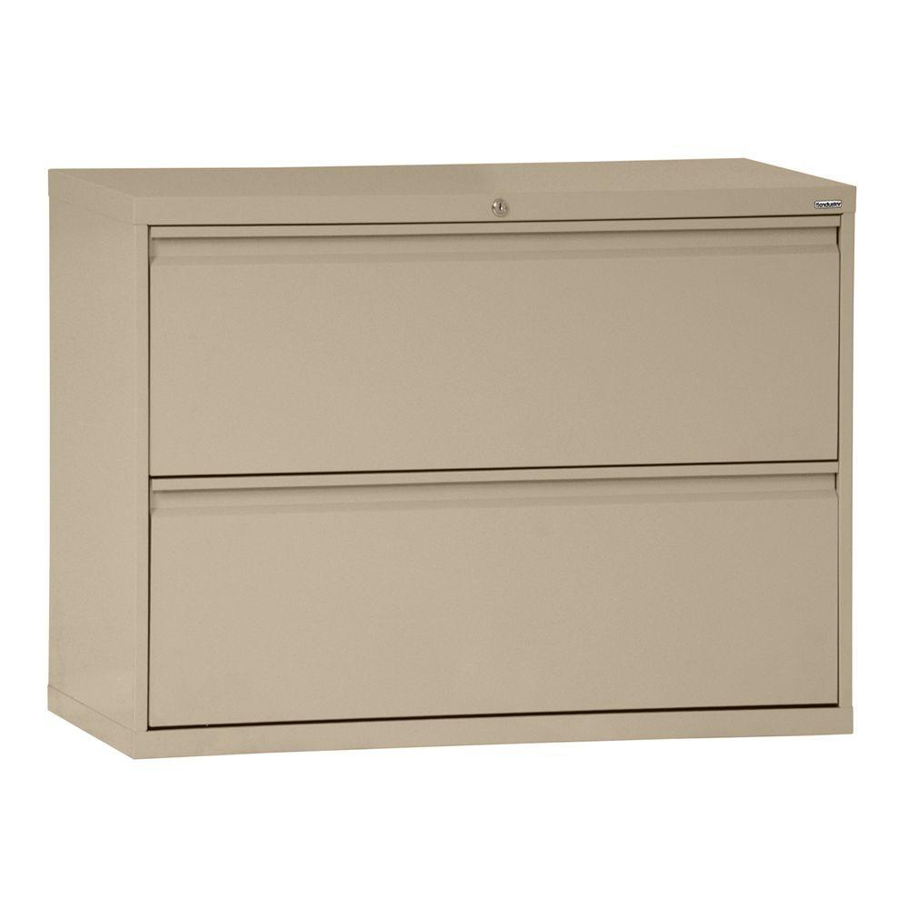 Sandusky 800 Series 42 In W 2 Drawer Full Pull Lateral File Cabinet intended for size 1000 X 1000