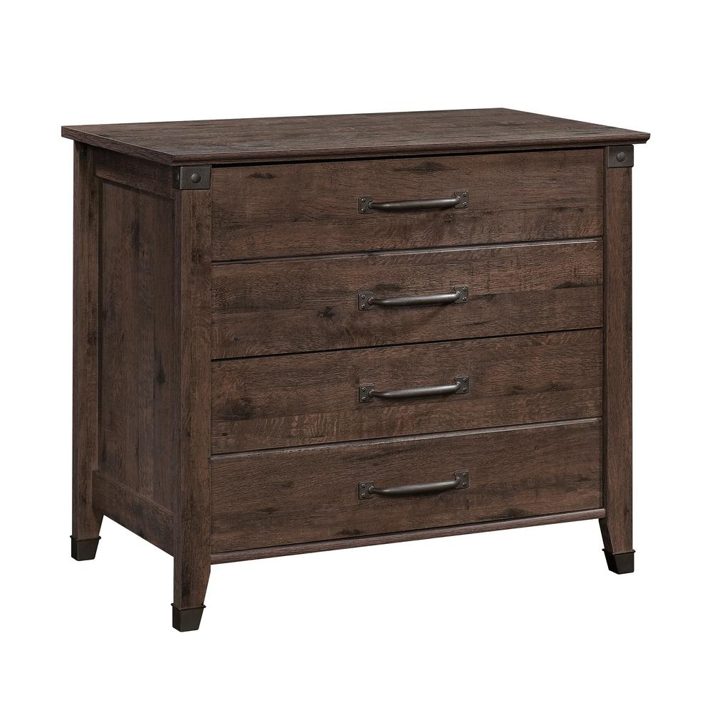 Sauder Carson Forge Coffee Oak Lateral File Cabinet With 2 Drawers inside dimensions 1000 X 1000