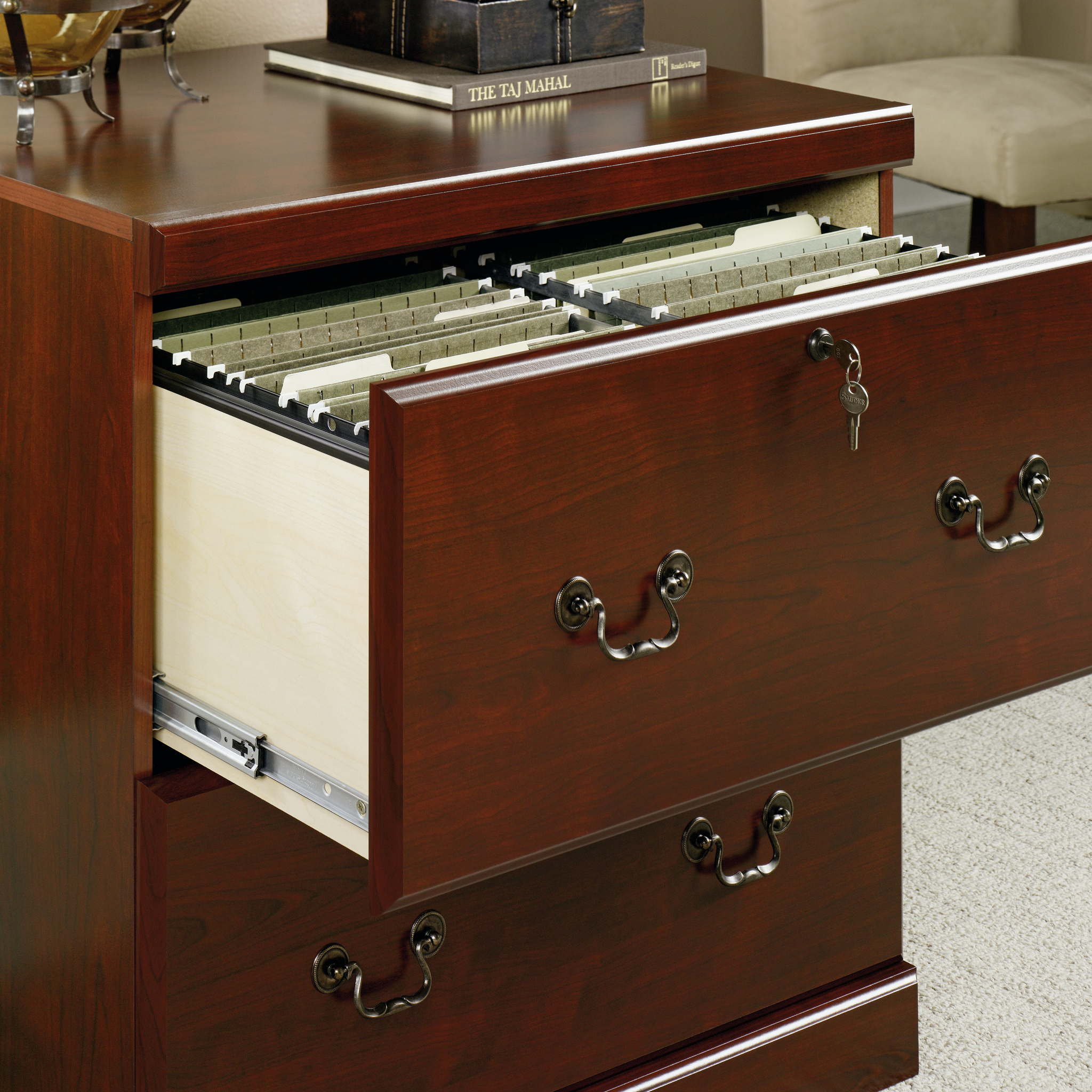 Sauder Heritage Hill 2 Drawer Lateral File With Lock Classic Cherry Finish regarding size 2048 X 2048