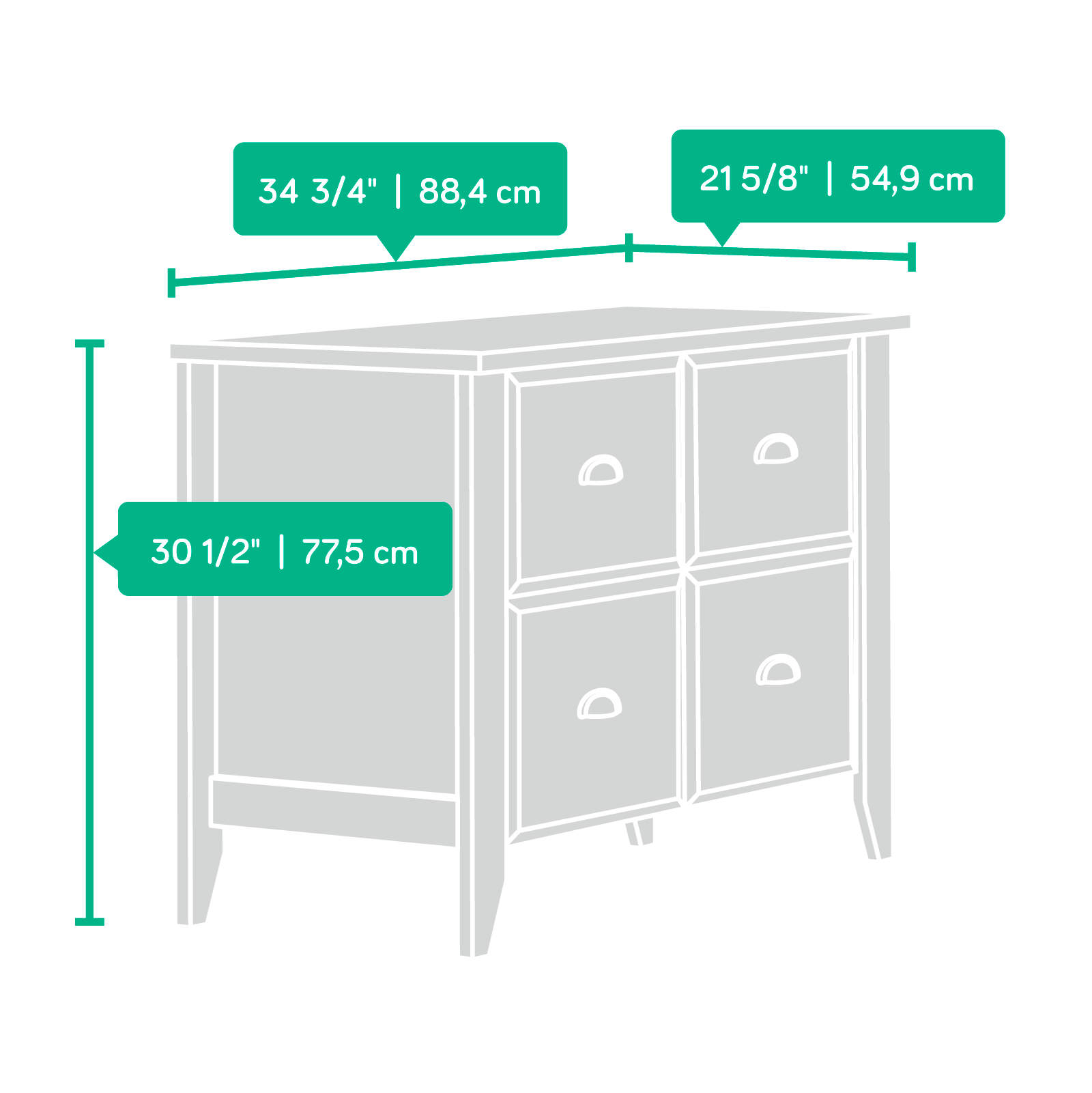 Sauder Shoal Creek 2 Drawer Lateral File Jamocha Wood Finish with proportions 1600 X 1601