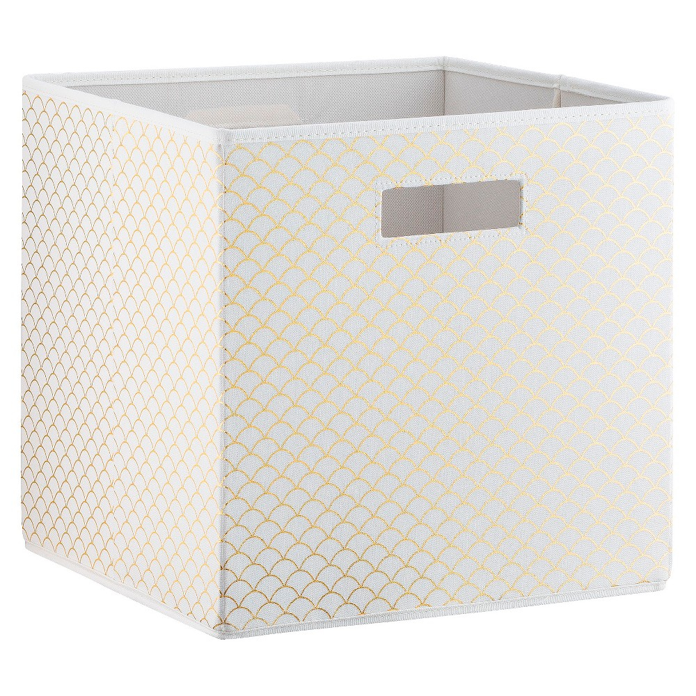 Scallop Kd Storage Toy Bin White Gold Pillowfort In 2019 within measurements 1000 X 1000