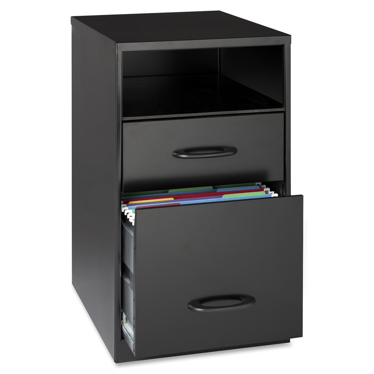 Set Of 2 Lorell 2 Drawers Vertical Steel Filing Cabinet Black for measurements 1300 X 1300