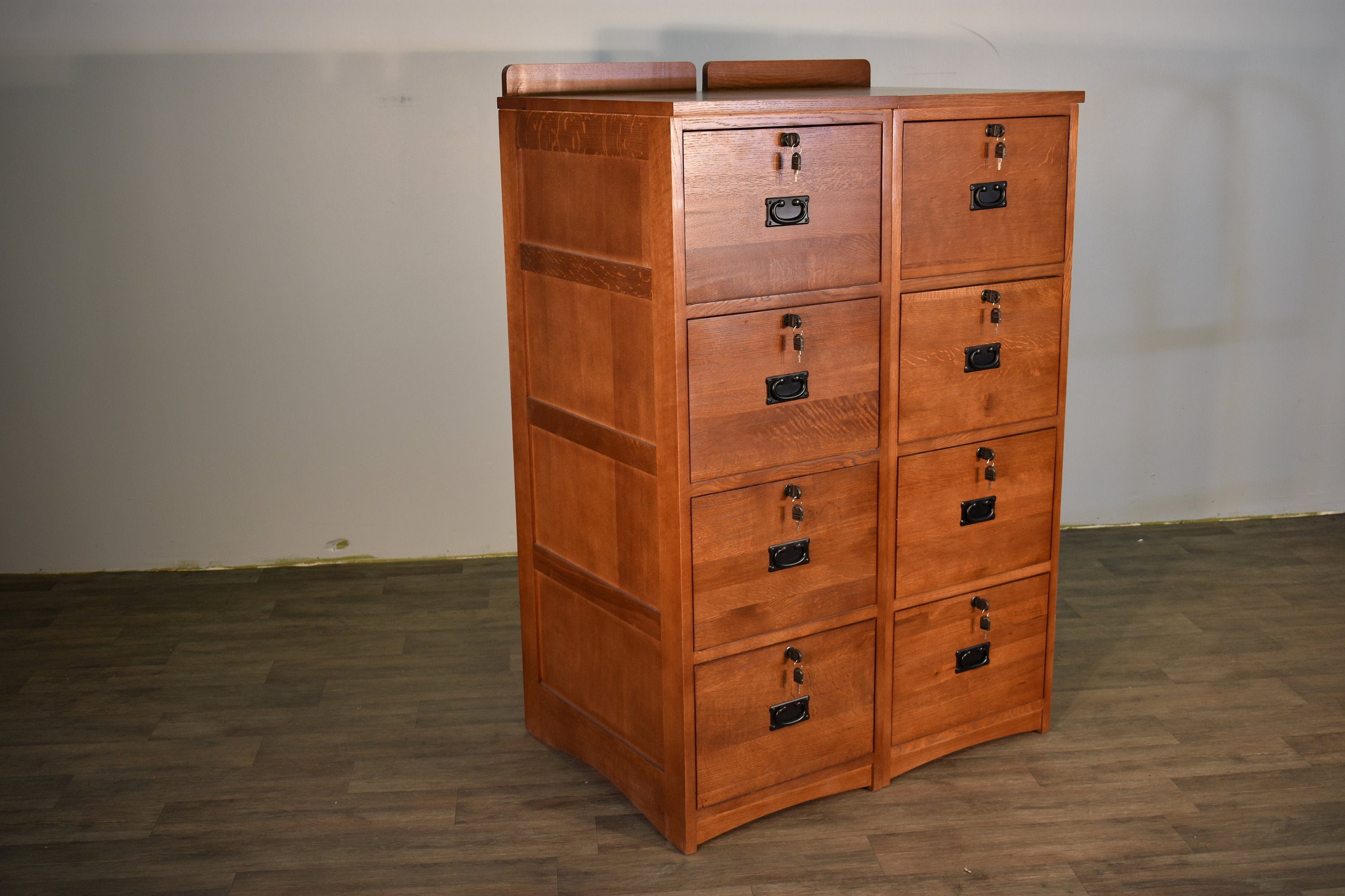 Set Of 2 Mission Style Solid Oak 4 Drawer File Cabinet With Etsy in size 3000 X 2000
