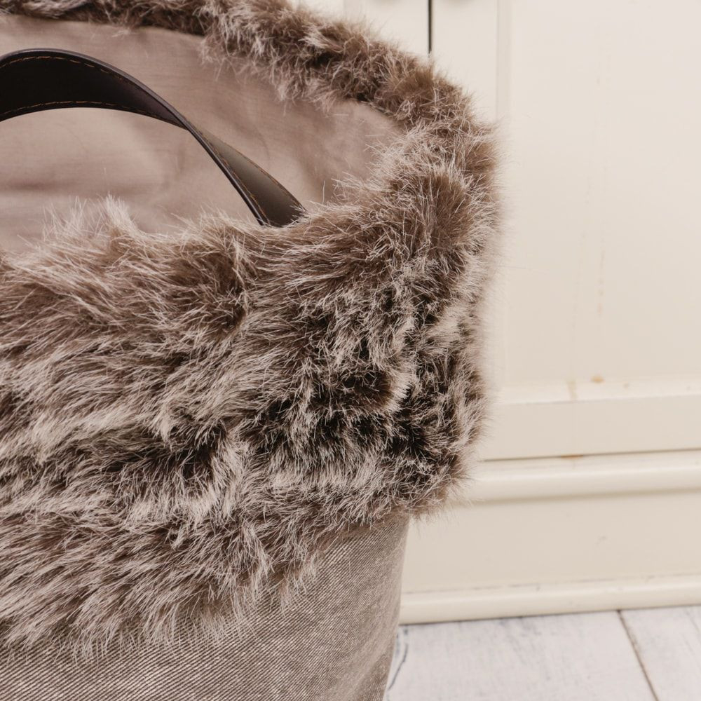 Set Of Three Faux Fur Storage Baskets throughout size 1000 X 1000