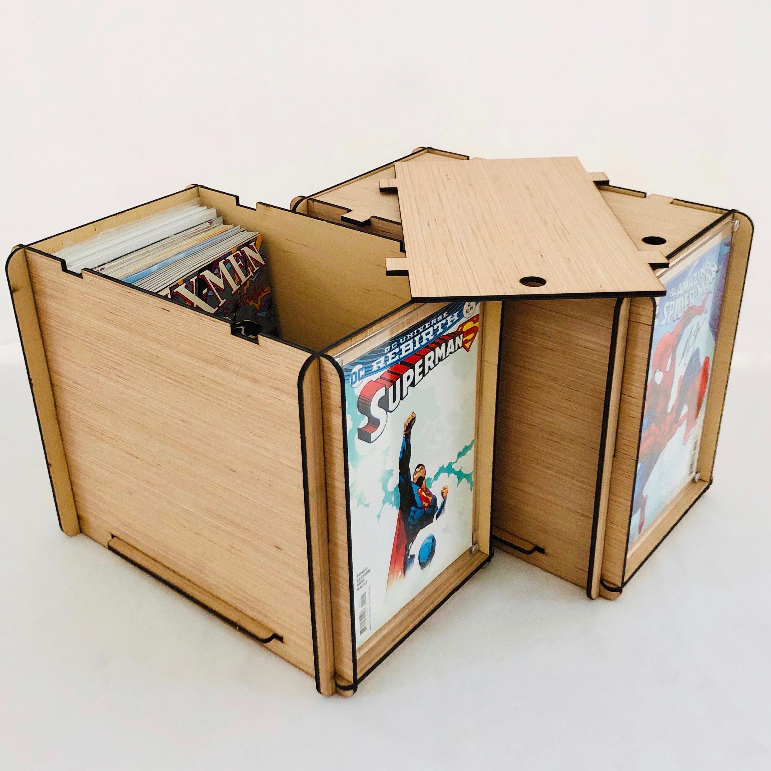 Set Of Two Comic Book Storage Boxes With Plexiglass Frame On Etsy in size 2547 X 2547