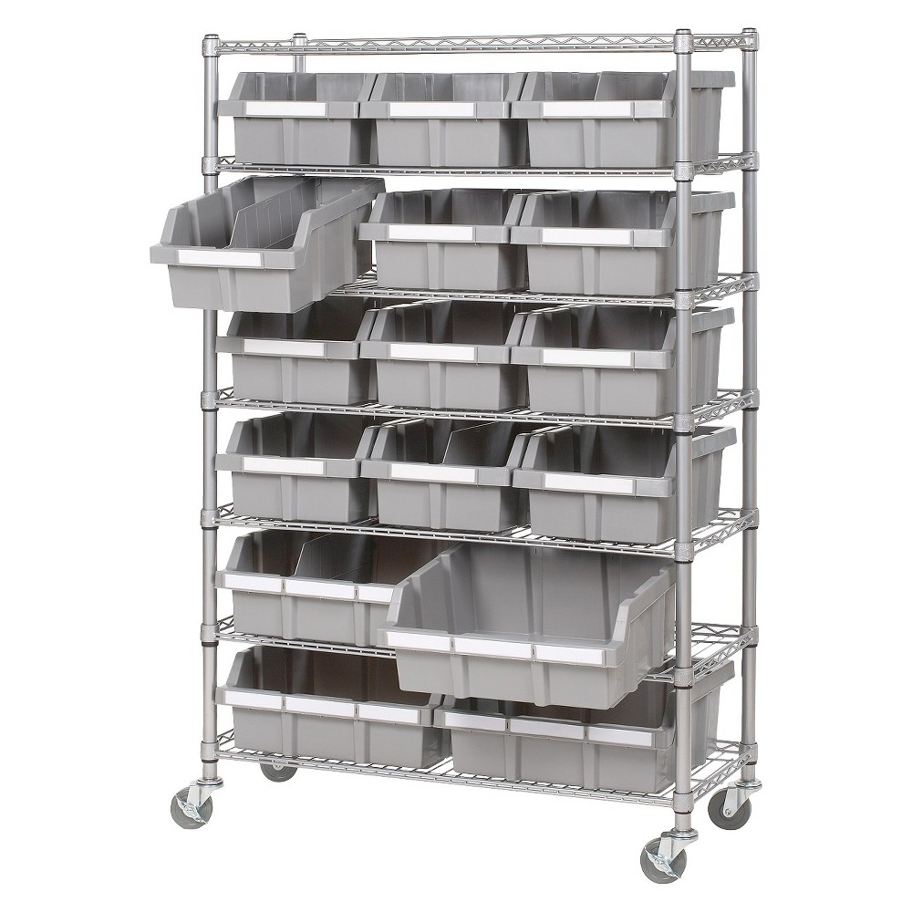 Seville 7 Shelf Commercial Bin Rack System Silver Products in proportions 1000 X 1000