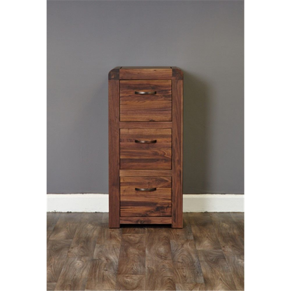 Shiro Walnut 3 Drawer Filing Cabinet pertaining to proportions 1000 X 1000