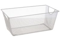 Silver Wire Mesh Sloping Storage Basket 20l X 11 12w X 8 12h inside proportions 1000 X 1000