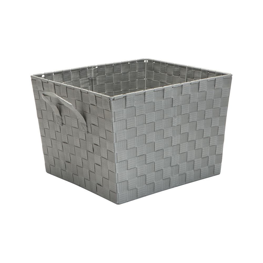 Simplify 13 In X 15 In X 10 In Large Woven Storage Bin In Grey in dimensions 1000 X 1000