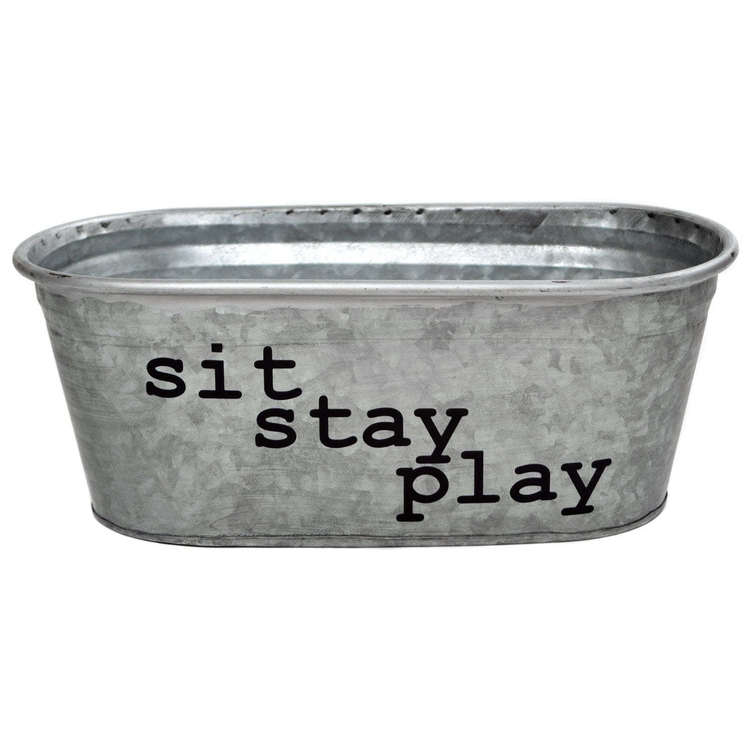 Sit Stay Play Dog Toys Decorative Metal Storage Bin Hand Etsy regarding proportions 1500 X 1500