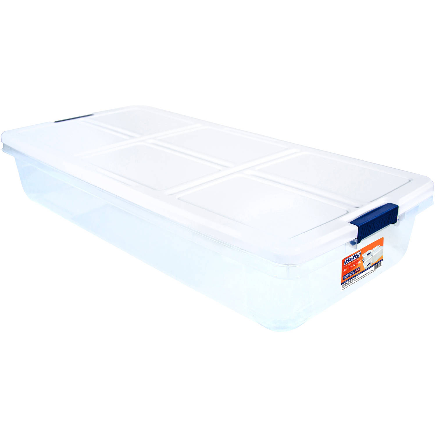 Slide Under Bed Storage Container 52 Quart Latch Box Low Profile inside proportions 1500 X 1500