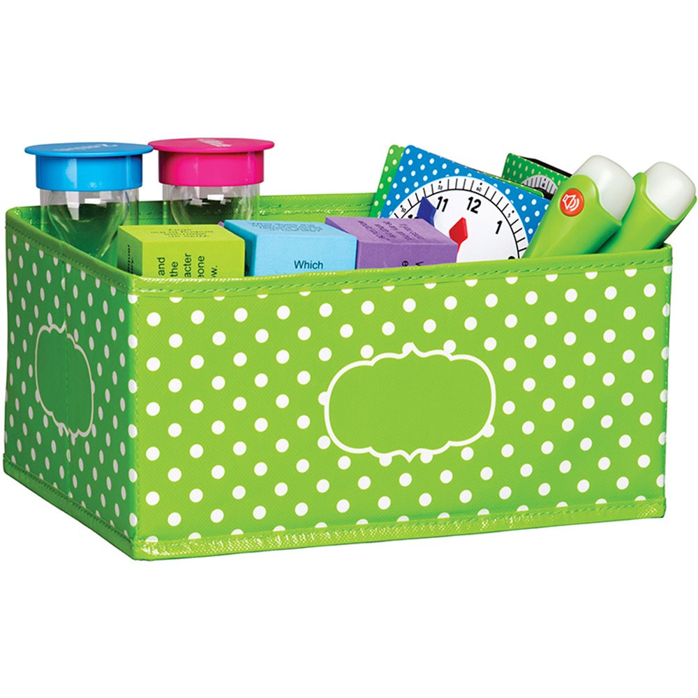 Small Lime Polka Dots Storage Bin Tcr20818 Teacher Created Resources for proportions 1000 X 1000