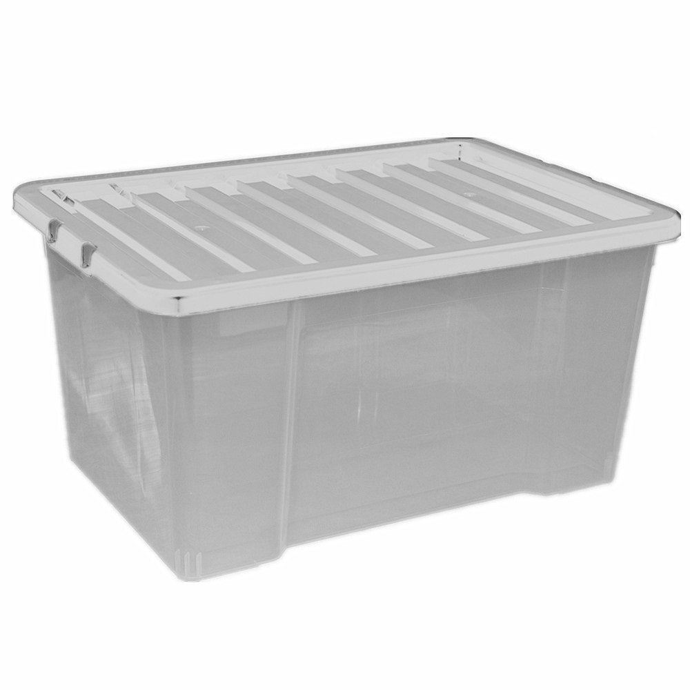 Small Medium Large Plastic Storage Clear Box With Lid Container Set in dimensions 1000 X 1000