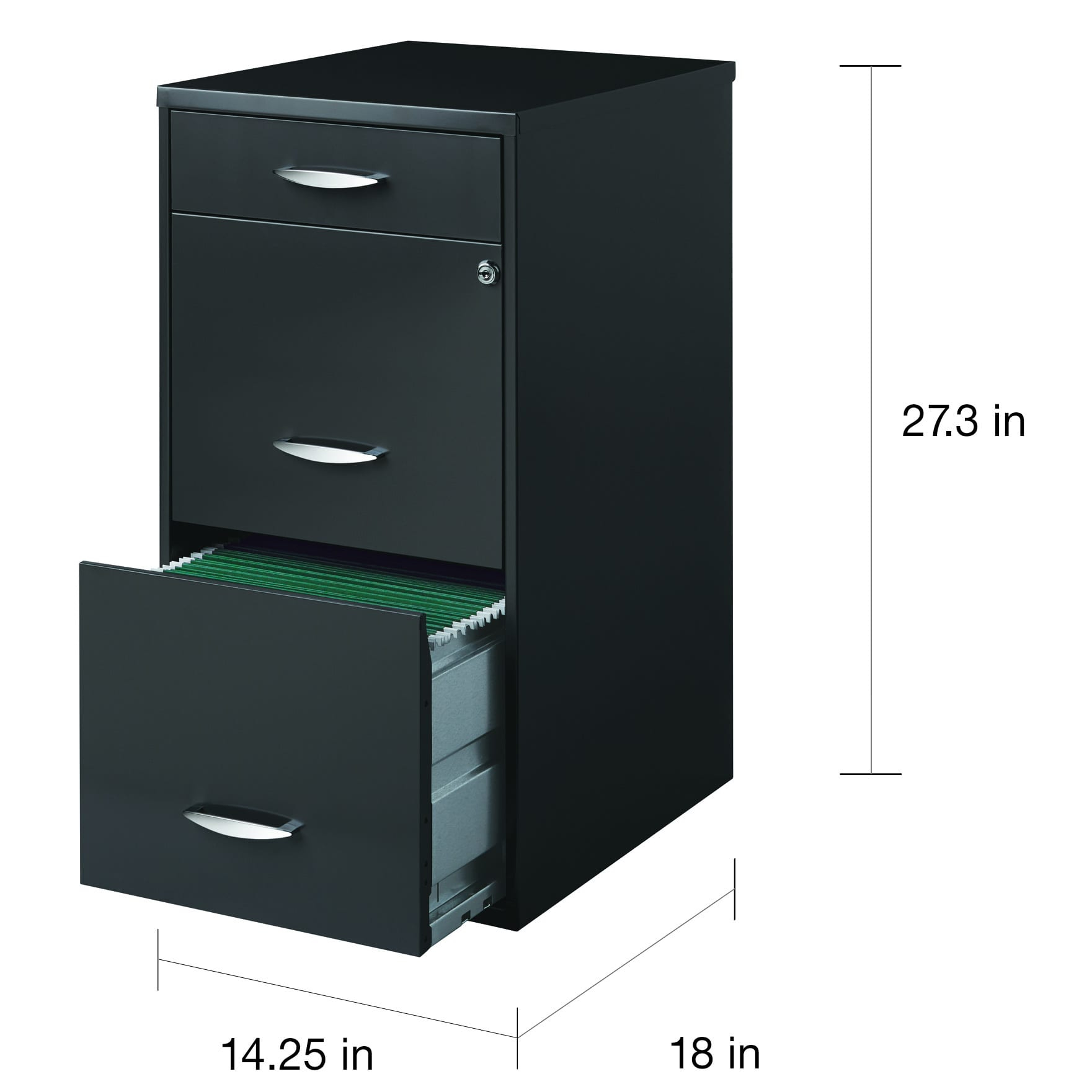 Soho 18 Inch Deep 3 Drawer Organizer Pencilfilefile Charcoal intended for size 1761 X 1761
