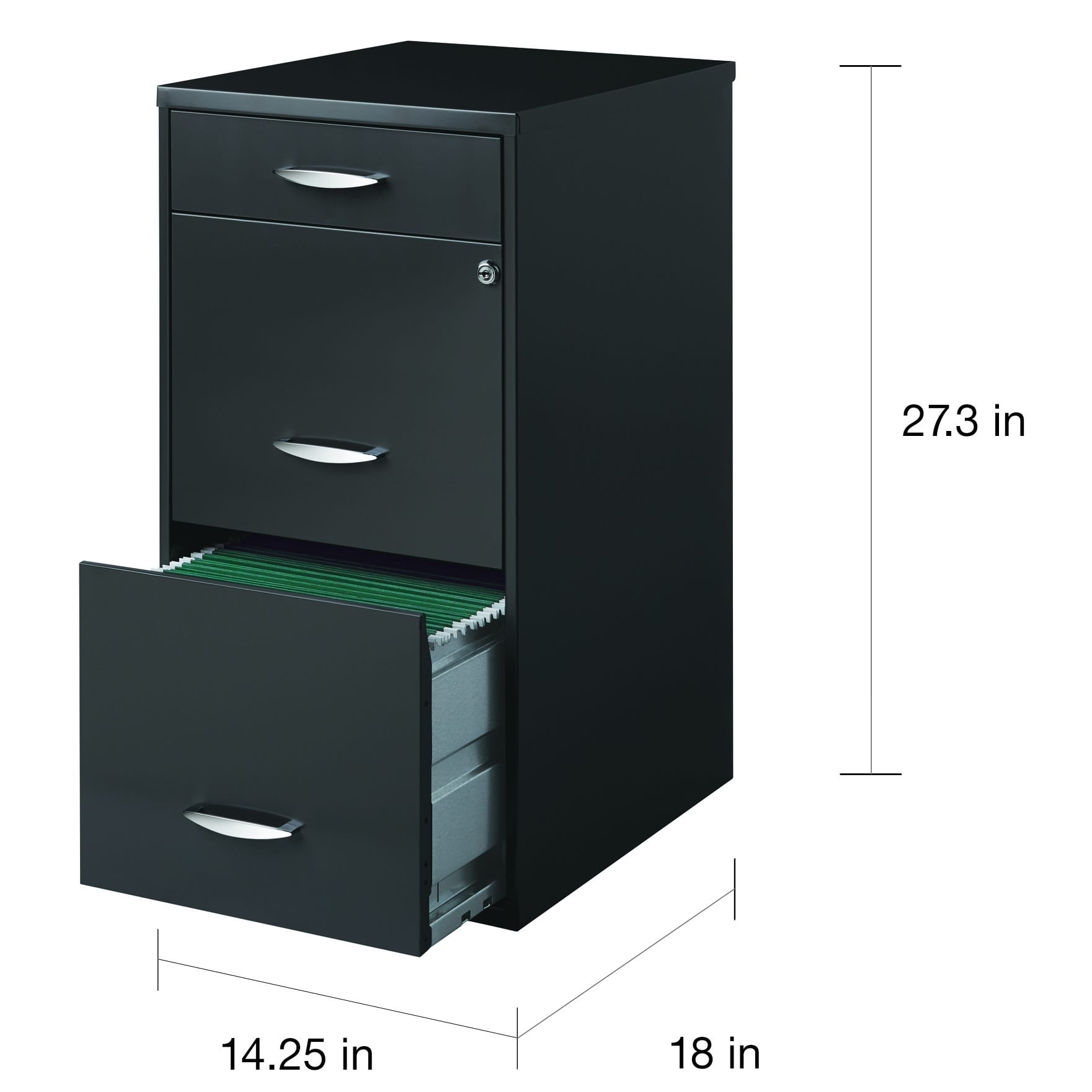 Soho 18 Inch Deep 3 Drawer Organizer Pencilfilefile Charcoal with regard to size 1761 X 1761