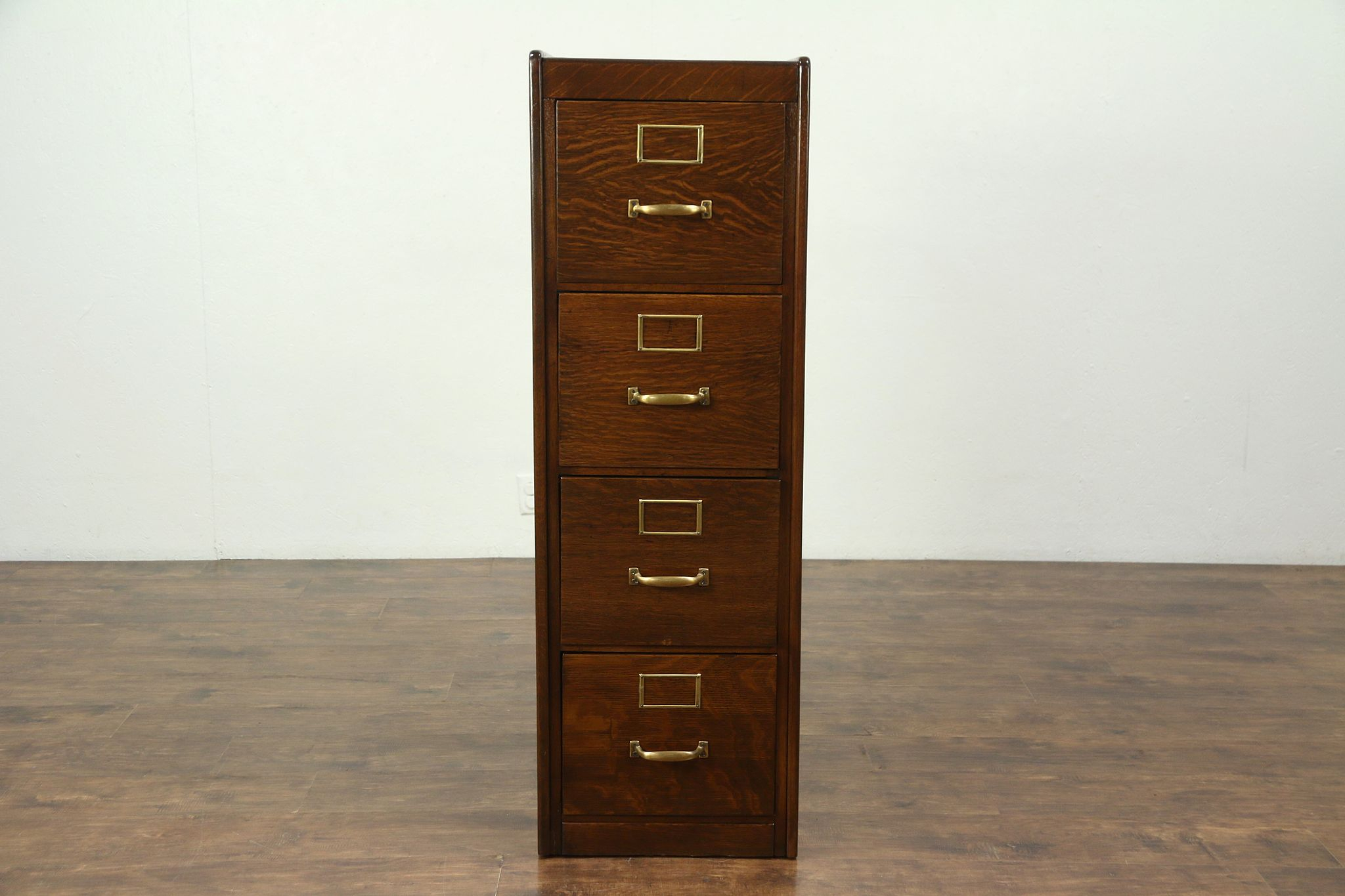 Sold Oak 4 Drawer Filing Cabinet Antique Library Or Office File for proportions 2700 X 1800