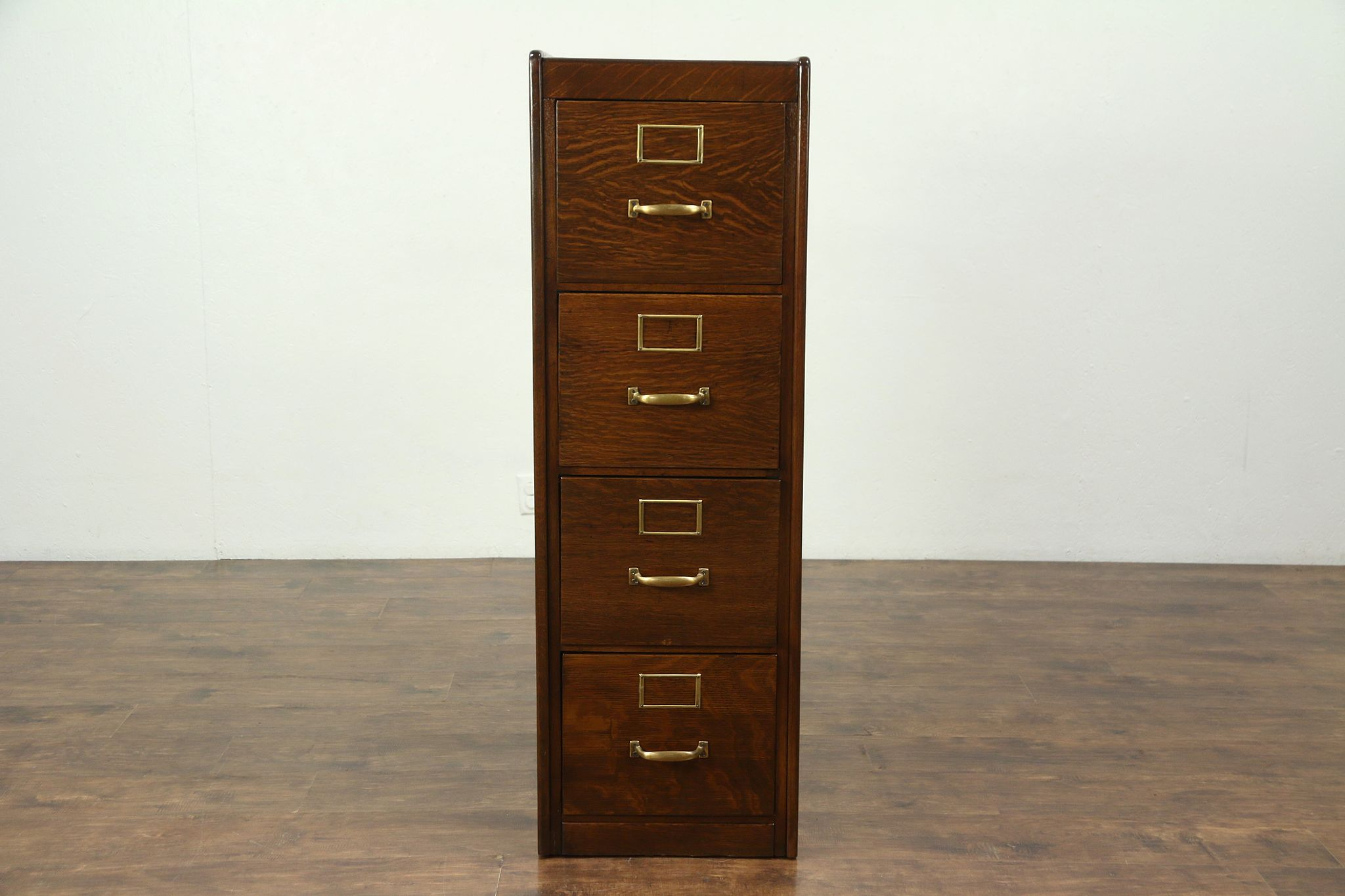 Sold Oak 4 Drawer Filing Cabinet Antique Library Or Office File throughout proportions 2700 X 1800