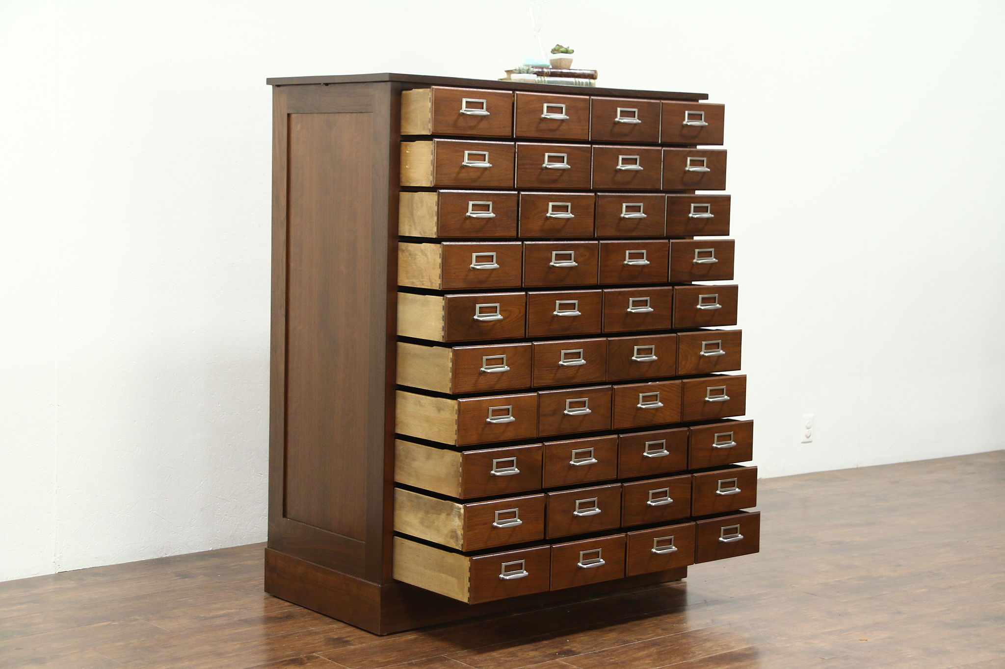 Sold Walnut Antique 40 Drawer Library Or Office File Cabinet regarding dimensions 2048 X 1365