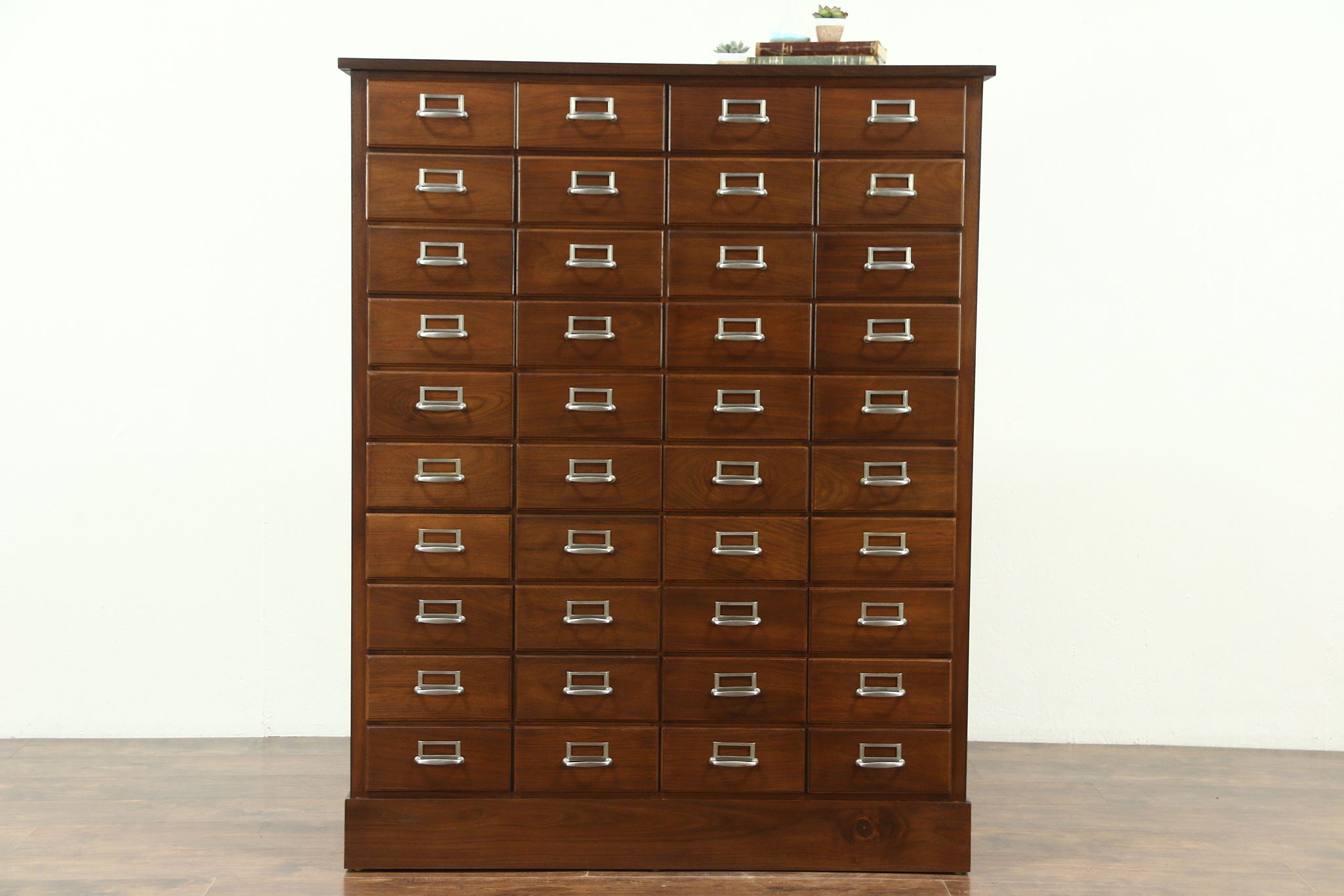 Sold Walnut Antique 40 Drawer Library Or Office File Cabinet within measurements 2700 X 1800