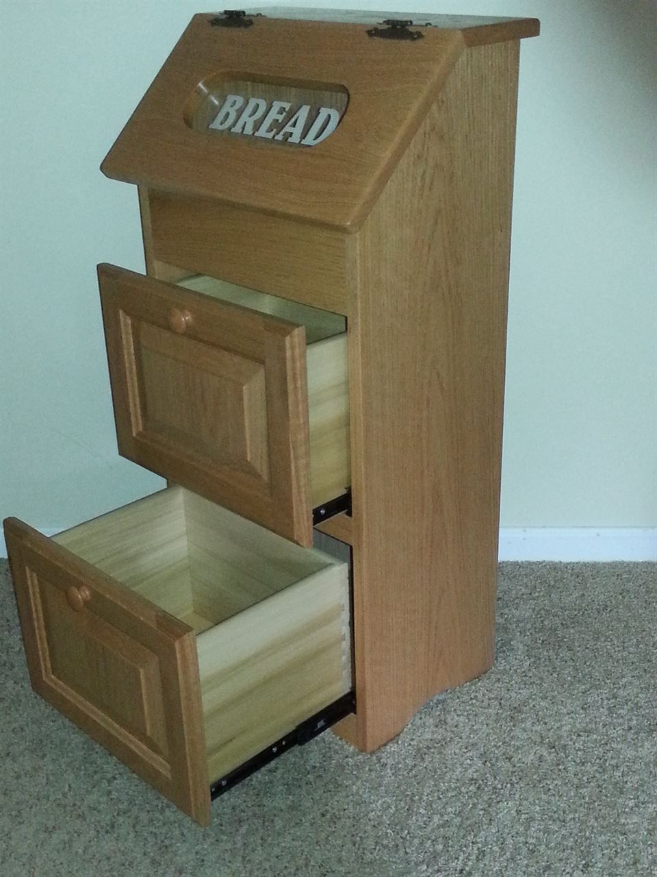 Solid Wood Potato Onion Bin With Bread Box And Drawers Furniture throughout sizing 960 X 1280
