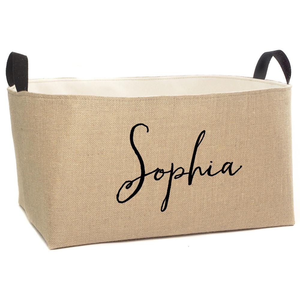 Sophia Personalized Burlap Basket Childrens Bedrooms Fabric regarding sizing 1000 X 1000