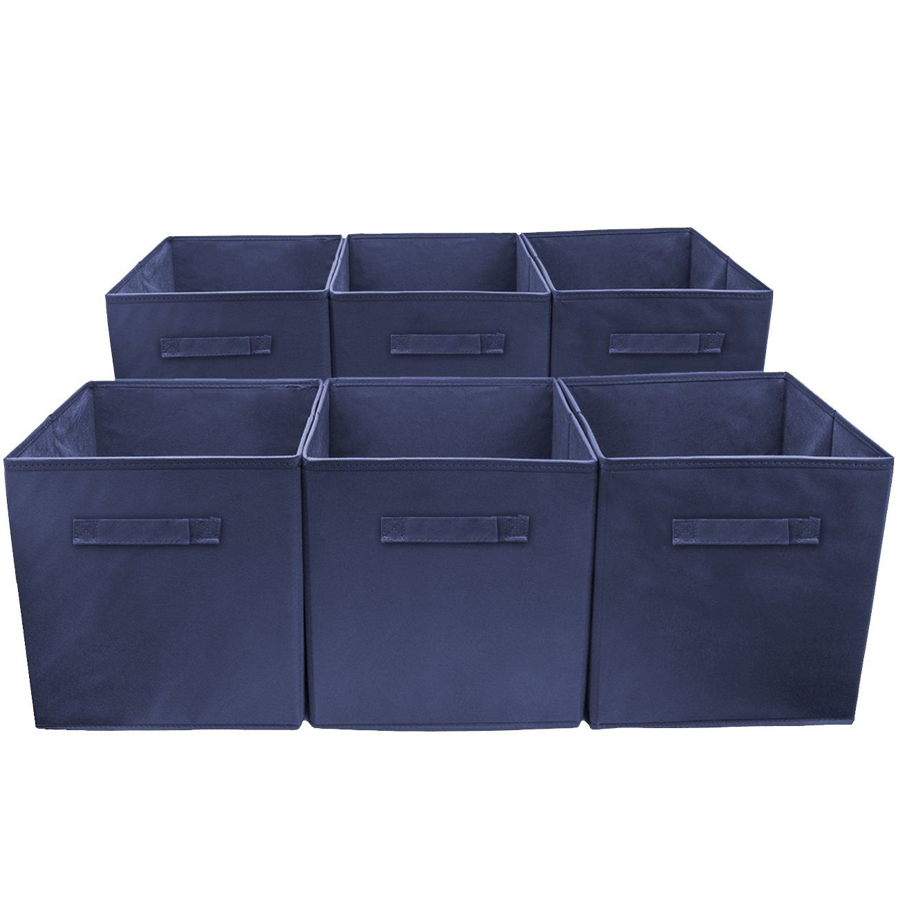 Sorbus Foldable Storage Cube Basket Bin 6 Pack Navy Blue Want within proportions 1300 X 1300