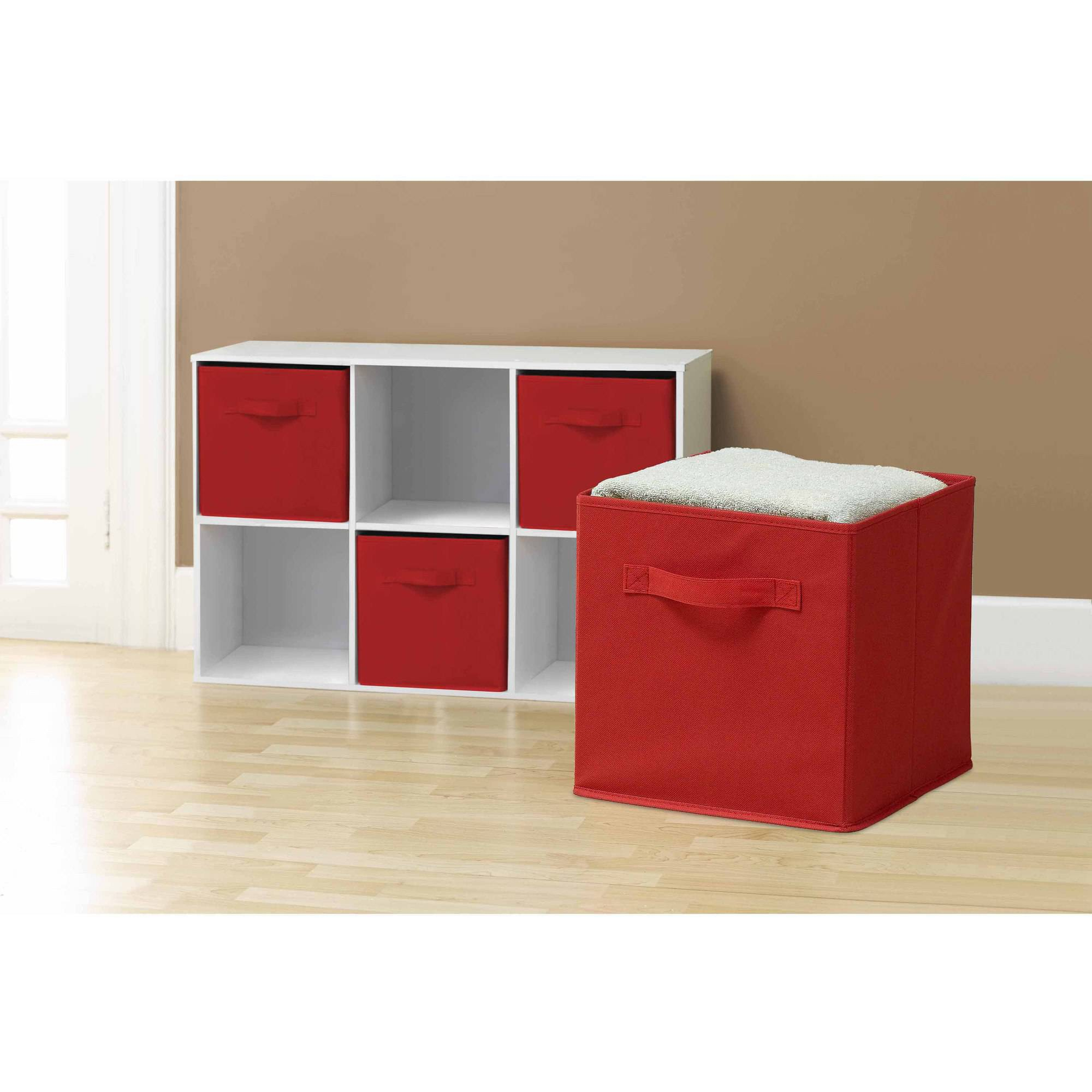 Sorbus Foldable Storage Cube Basket Bin 6pk Red Walmart in dimensions 2000 X 2000