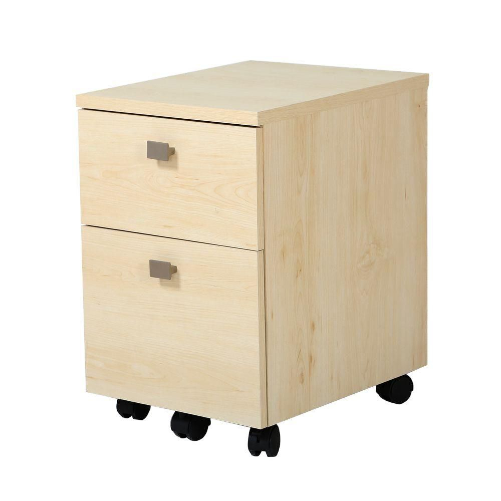 South Shore Interface 2 Drawer Mobile File Cabinet Natural Maple throughout size 1000 X 1000