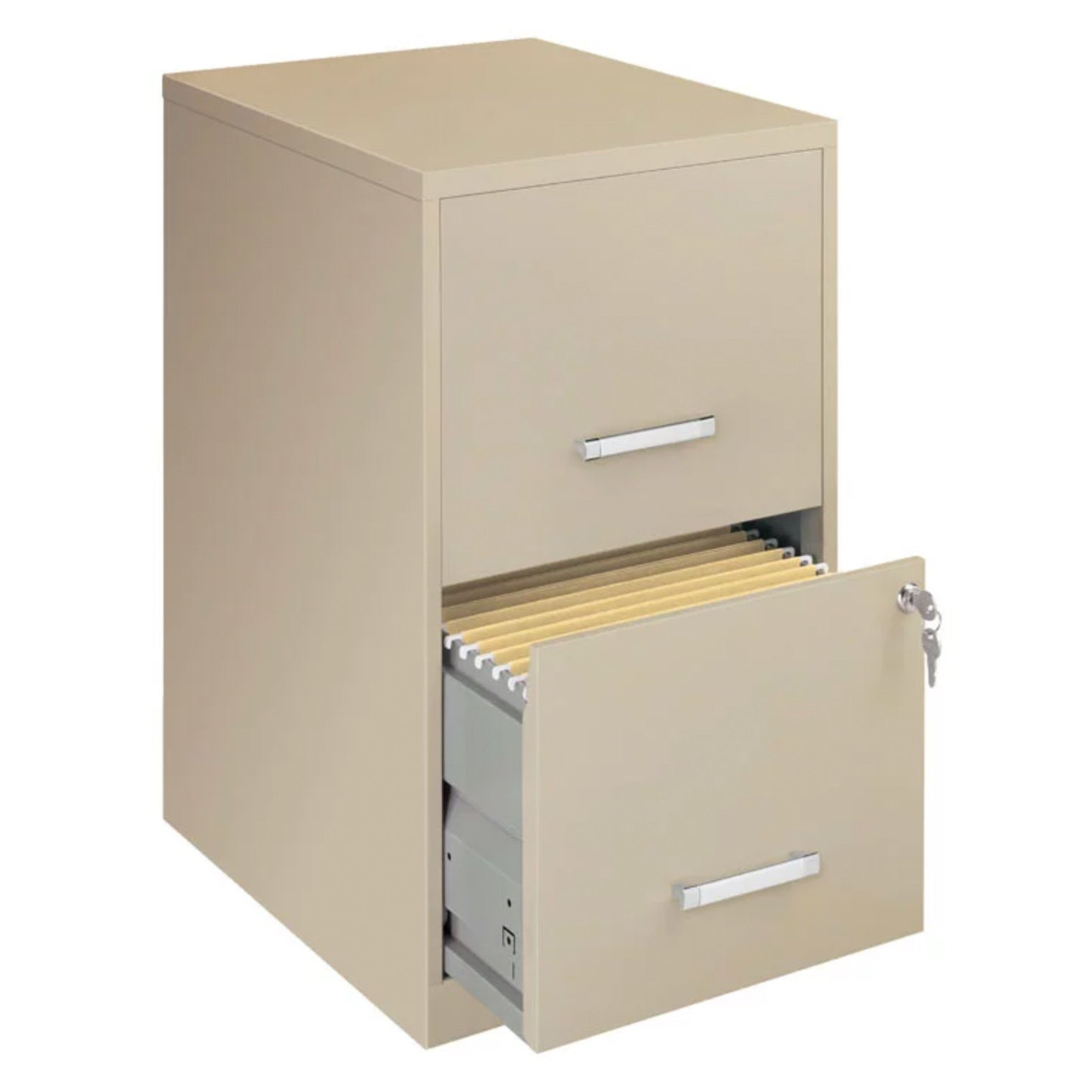 Space Solutions 18 Deep 2 Drawer Metal File Cabinet Putty intended for measurements 1522 X 1522