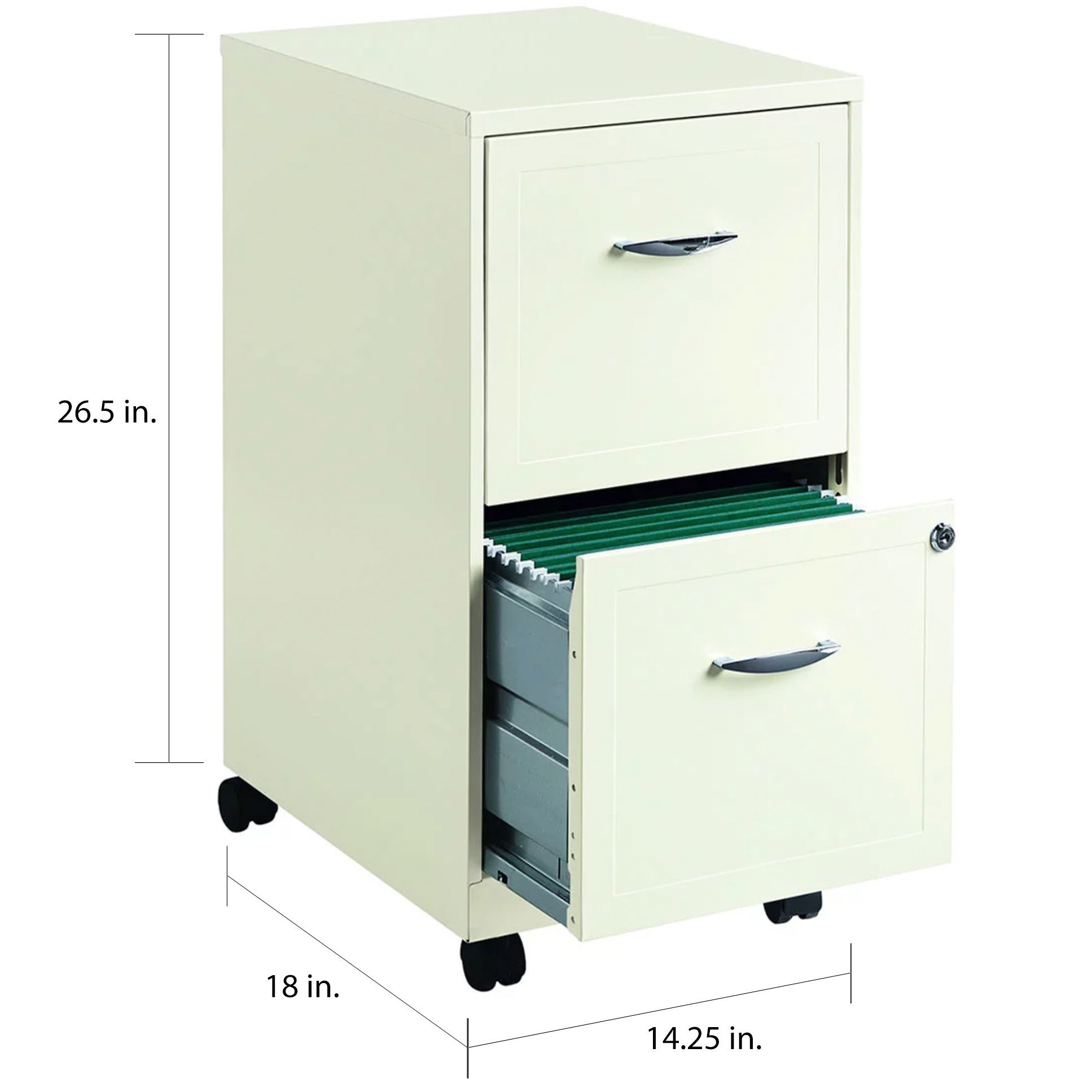 Space Solutions 18 Deep 2 Drawer Mobile File Cabinet Pearl White throughout sizing 1935 X 1935