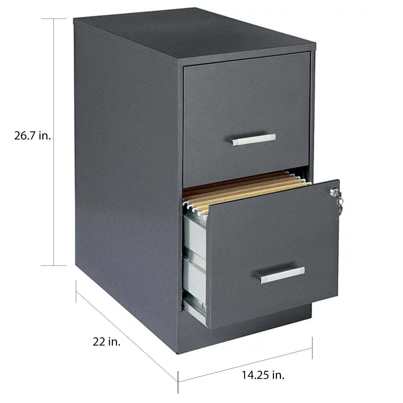 Space Solutions 22 Deep 2 Drawer Metal File Cabinet Metallic Charcoal regarding dimensions 1365 X 1365