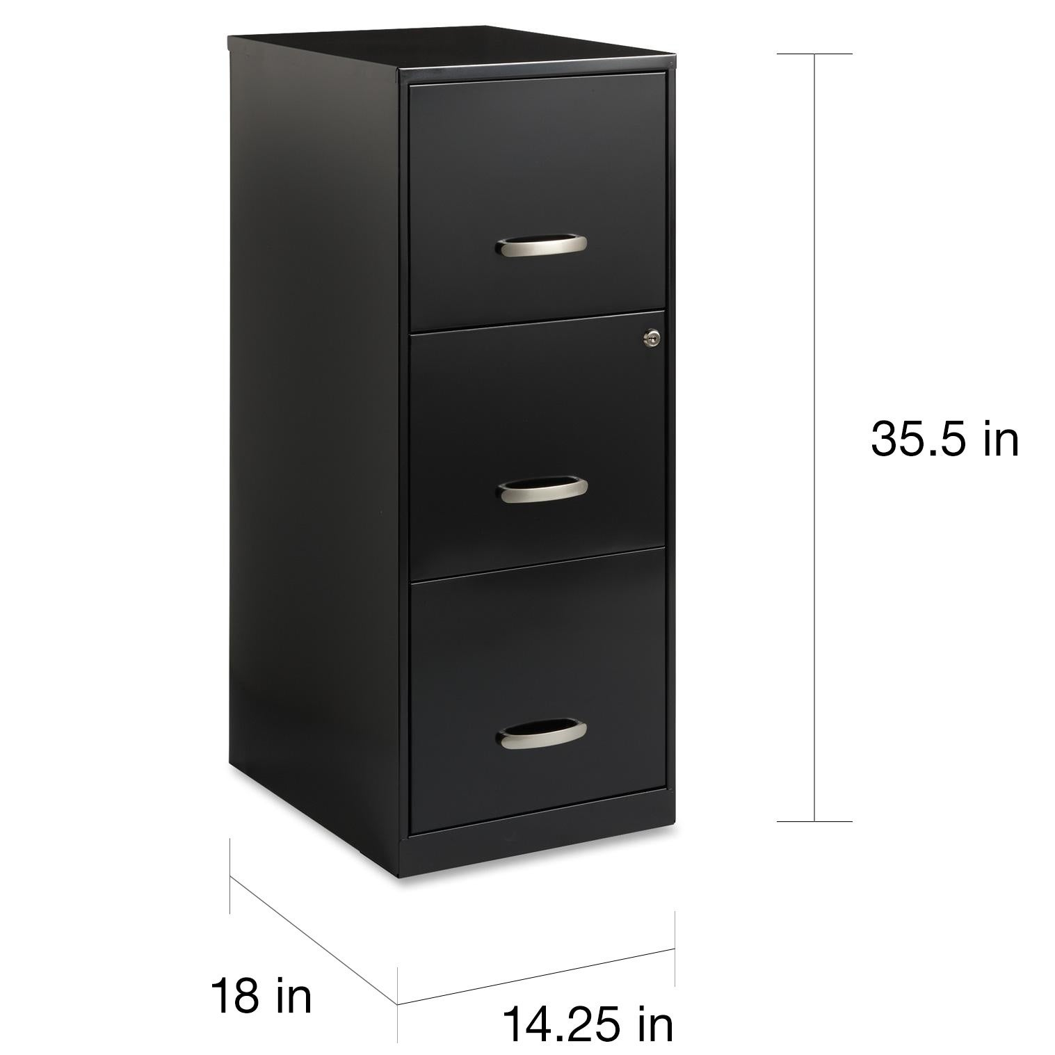 Space Solutions 3 Drawer Black Steel File Cabinet throughout size 1517 X 1517