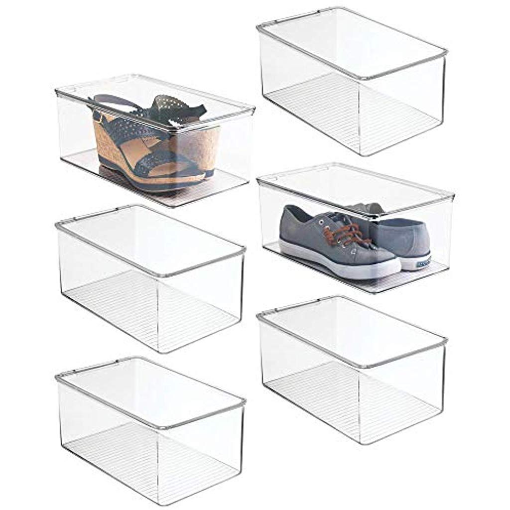 Stackable Closet Plastic Storage Bin Box Lid Container Organizing with measurements 1024 X 1024