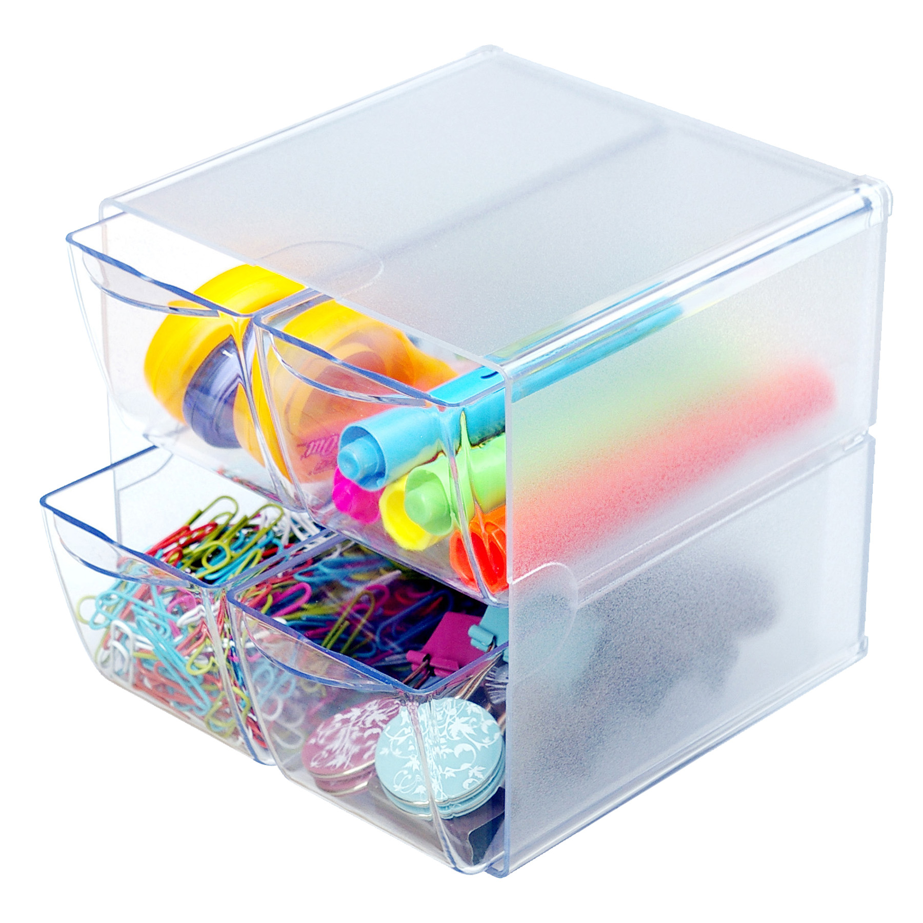 Stackable Cube Organizers 4 Drawer Clear Deflecto Llc with regard to sizing 1800 X 1800
