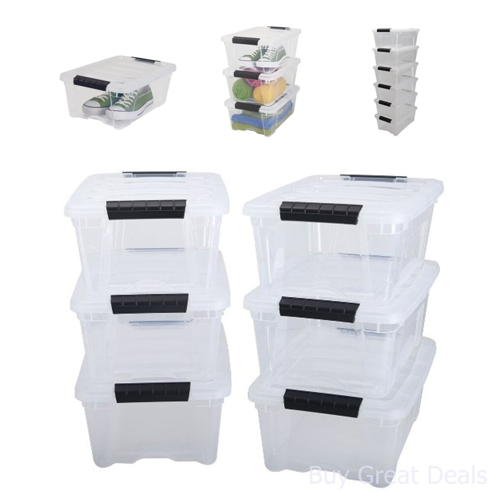 Stackable Pull Storage Plastic Bin Container W Lid Set 12 Quart 6 intended for proportions 1000 X 1000