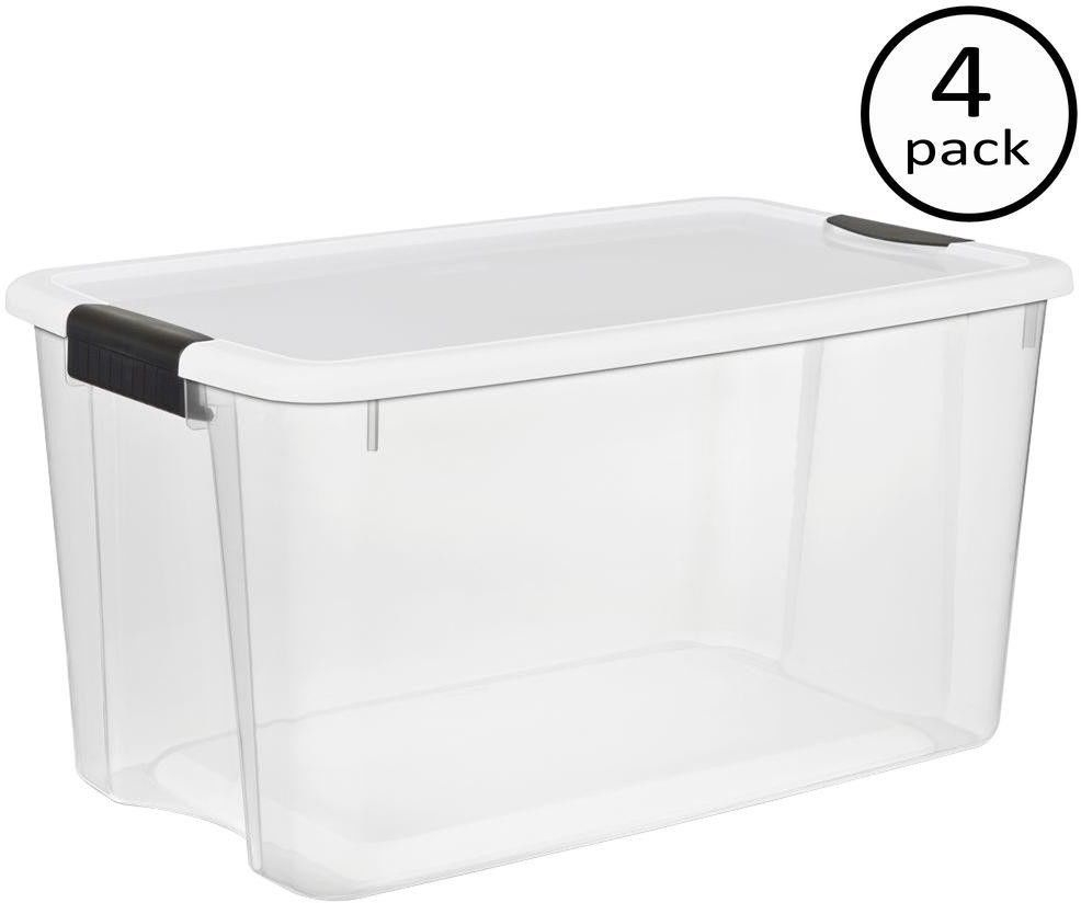 Stackable Storage Boxes Clear Plastic Container Organizer Bin 70 Qt with dimensions 986 X 824
