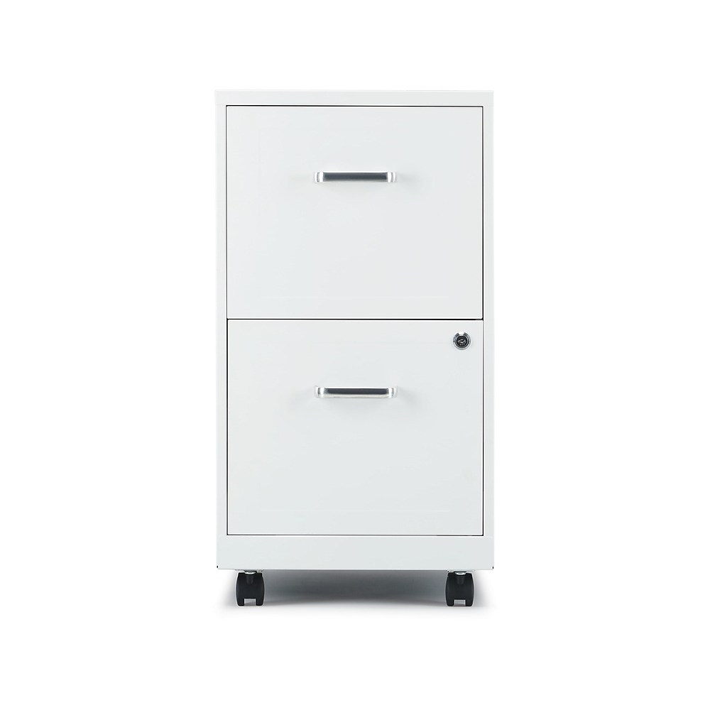 Staples 2 Drawer Vertical File Cabinet Locking Letter White 18d in size 1000 X 1000