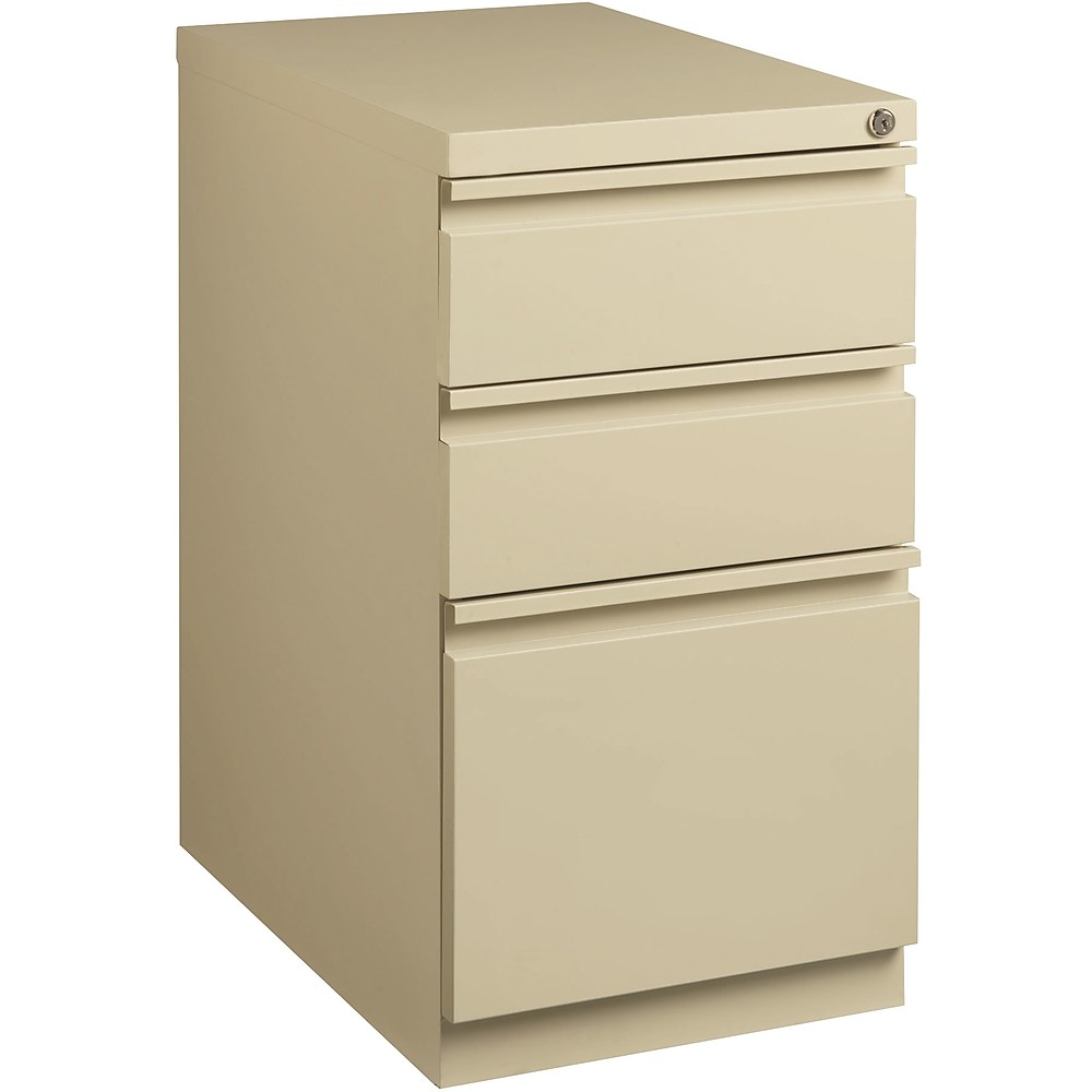 Staples 3 Drawer Mobile Pedestal File Cabinet Putty 20 Inch 375798 inside sizing 1000 X 1000
