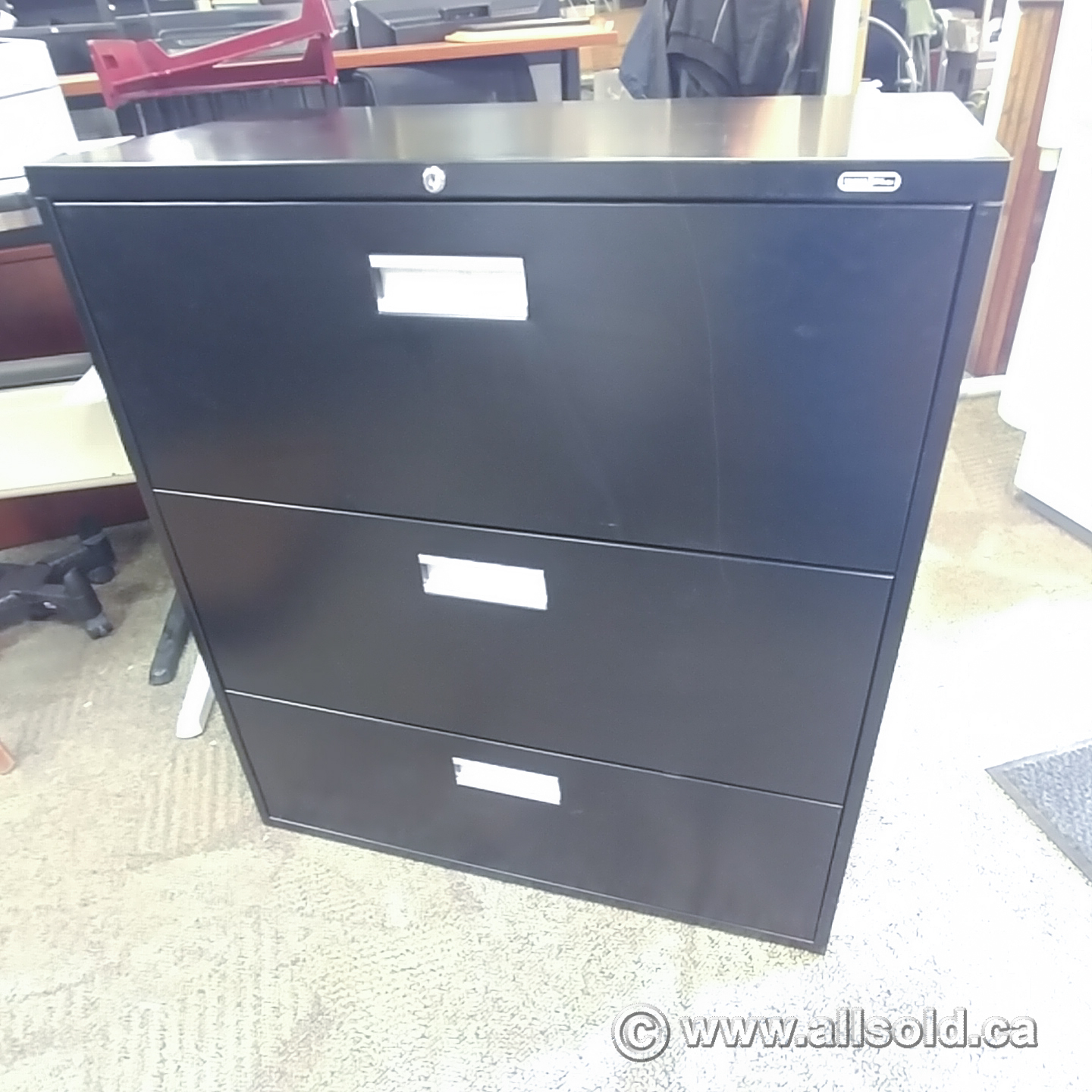 Staples Black 3 Drawer Lateral File Cabinet Locking Allsoldca with regard to proportions 1440 X 1440