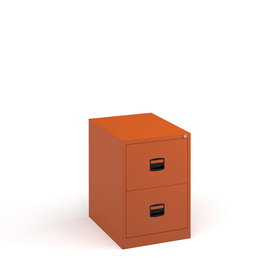 Steel 2 Drawer Contract Filing Cabinet 711mm High Orange Office in proportions 900 X 900