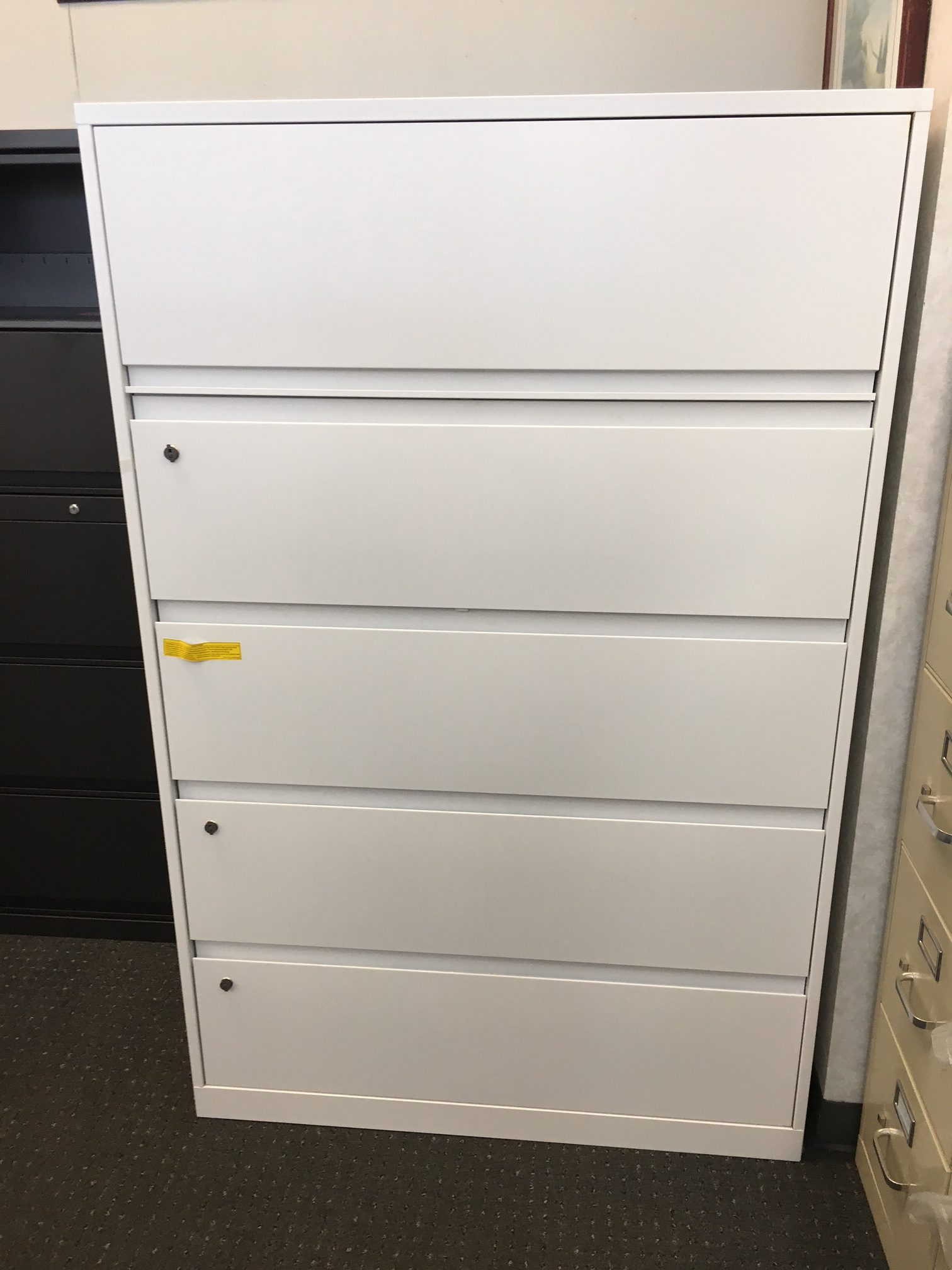 Steelcase 5 Drawer Individual Locking Drawers Lateral File Cabinet intended for size 1512 X 2016
