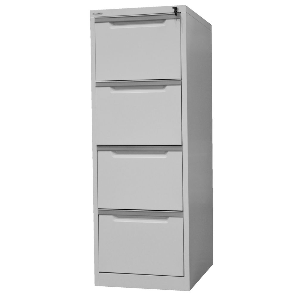 Steelco 4 Drawer Filing Cabinet White Satin Officeworks in size 1000 X 1000