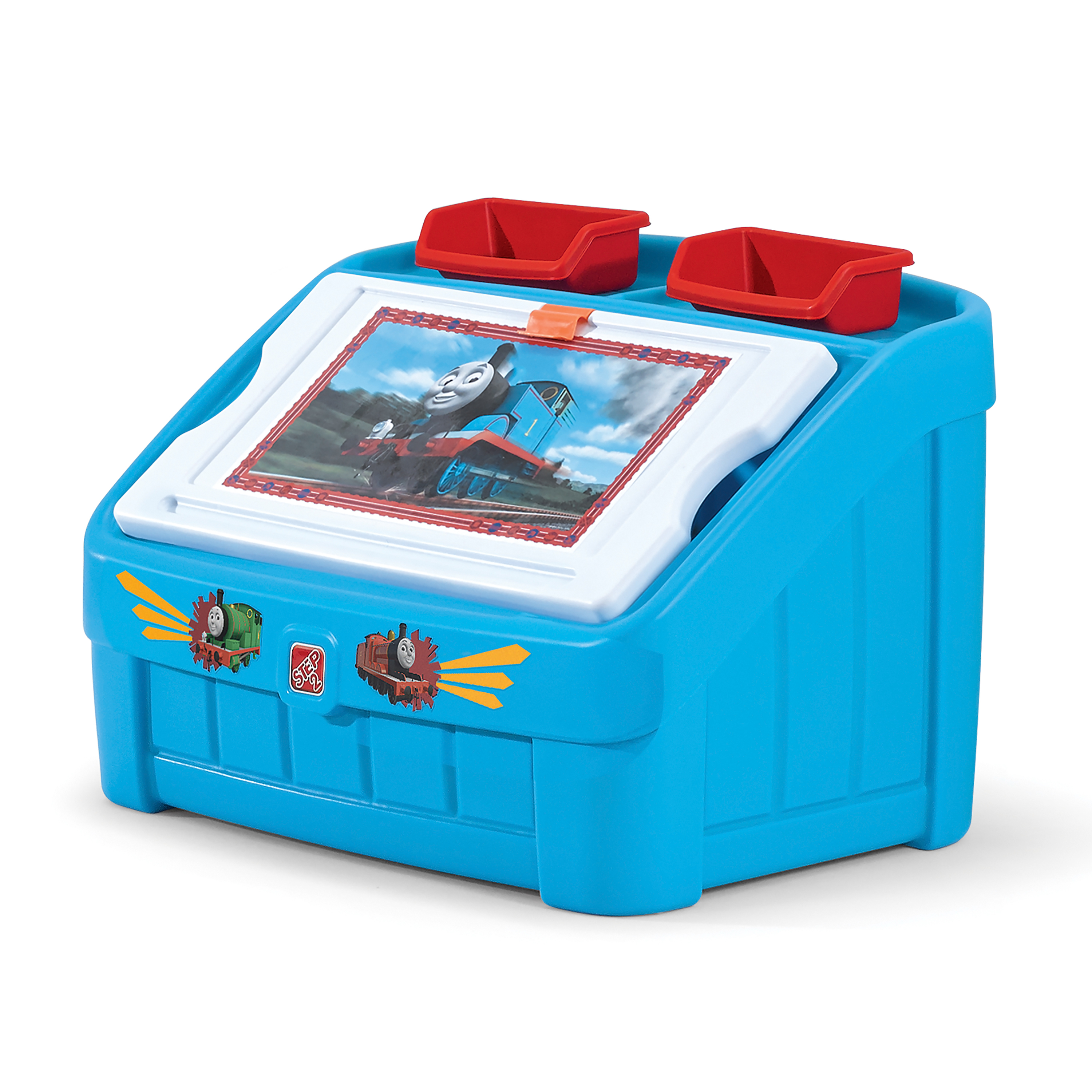 Step2 Thomas The Train 2 In 1 Toy Box Art Lid Blue Walmart pertaining to measurements 3000 X 3000