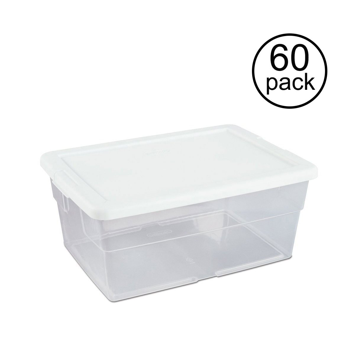 Sterilite 16 Quart Clear Stacking Closet Storage Box Container Tub intended for proportions 1214 X 1215
